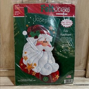 Feltworks Santa Stocking Kit by - Festive Green and Red